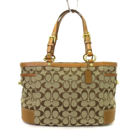 コーチ Coach ハンプトンズギャラリーシグネチャー トートバッグ キャンバス レザー F11237 茶 ブラウン系 鞄 レディース 002 902101230044 ベクトルパーク
