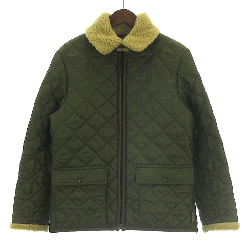 ラベンハム Lavenham キルティング ジャケット 裏ボア 中綿 コーデュロイ ジップアップ 英国製 緑系 カーキ 36 アウター Ibs メンズ 002 ベクトルパーク