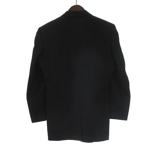 ダンヒル Dunhill オーダーメイド スーツ テーラードジャケット パンツ シングル 2b 総裏地 センターベント ストライプ Selflex ウール 紺 ネイビー Ibs94 メンズ 002 ベクトルパーク