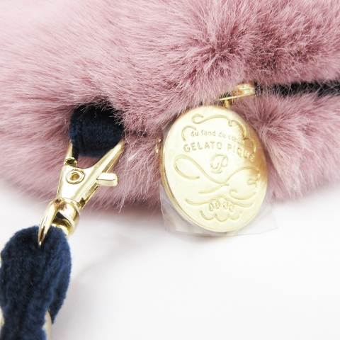 ジェラートピケ Gelato Pique ポーチ ファー ストライプ柄 小物入れ 紫系 パープル系 鞄 レディース 002 ベクトルパーク