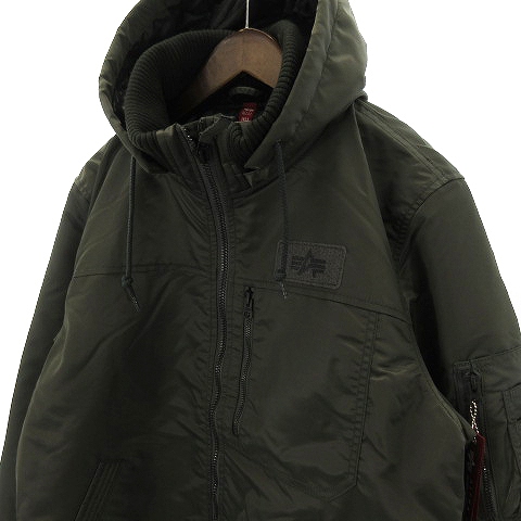 未使用品 アルファ Alpha Industries Hooded Rib Jacket フライトジャケット フード Ma 1 リブ ナイロン Ta1468 076 カーキ Xl アウター メンズ 002 ベクトルパーク