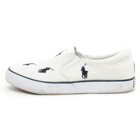 ポロ ラルフローレン Polo Ralph Lauren スニーカー スリッポン シューズ ロゴ 刺繍 ホワイト ネイビー 白 紺 24 靴 レディース 002 ベクトルパーク