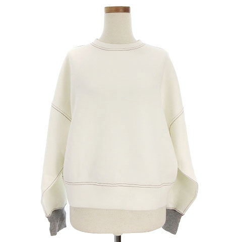 チャンピオン Champion ナノユニバース 別注 トレーナー Wrap Air 撥水ステッチ プルオーバー 長袖 クルーネック リブ Cwsr101 白系 オフホワイト グレー M レディース 002 ベクトルパーク