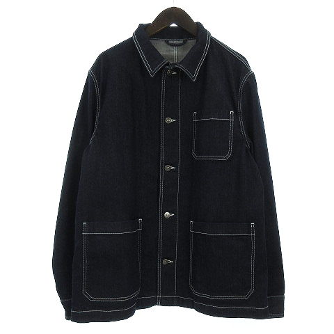 ヒューゴボス Hugo Boss デニムジャケット カバーオール ストレッチ ホワイトステッチ コットン 大きいサイズ インディゴ Int Xl メンズ 002 ベクトルパーク