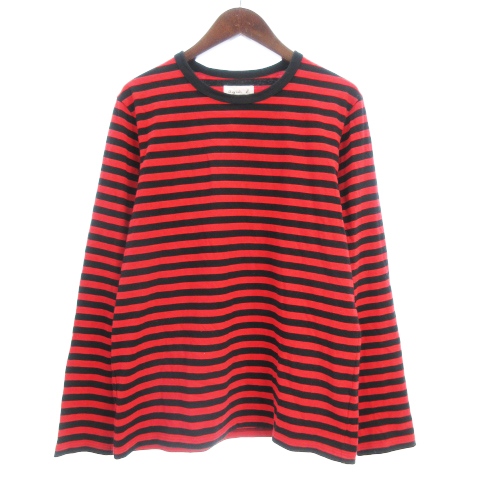 アニエスベー Agnes B Adam Et Rope Tシャツ カットソー 長袖 ボーダー クルーネック 赤 黒 レッド ブラック メンズ 002 ベクトルパーク