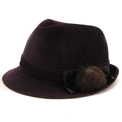 カシラ Ca4la 中折れハット リボン チャーム付き紫 パープル 帽子 レディース 002 ベクトルパーク