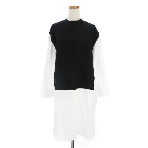ザラ Zara シャツ ワンピース 長袖 レイヤード風 ロング 黒 白 Xs レディース 002 ベクトルパーク ザラ Zara シャツ ワンピース 長袖 レイヤード風 ロング 黒 白 Xs レディース 002 ベクトルパーク