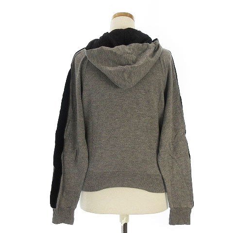 グッチ GUCCI パーカー ジップアップ ベロア 切替 裏地GG柄 灰 黒