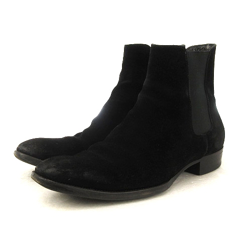 サンローラン パリ Saint Laurent Paris ワイアット サイドゴアブーツ スエード 黒 ブラック 40 1 2 靴 メンズ 002 ベクトルパーク