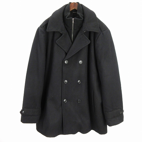 カルバンクライン Calvin Klein ピーコート Pコート 二重襟 中綿 長袖 無地 ウール 黒 ブラック Xl アウター Ibo17 メンズ 002 ベクトルパーク