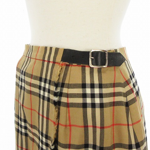 Burberrys ウール ラップスカート ノバチェック　ベージュ バーバリーズ Burberrys ラップ スカート ひざ丈 ノバチェック ウール