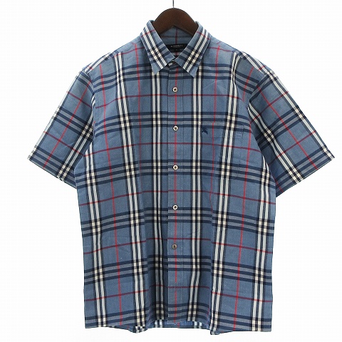 バーバリー ロンドン BURBERRY LONDON シャツ 半袖 胸ポケット ロゴ 