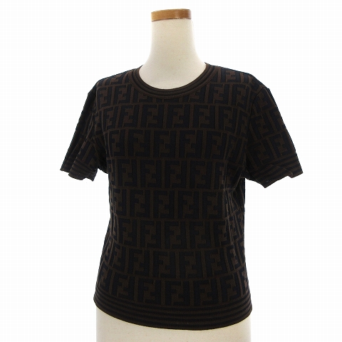 フェンディ FENDI ニット カットソー 半袖 ズッカ柄 総柄 クルーネック  
