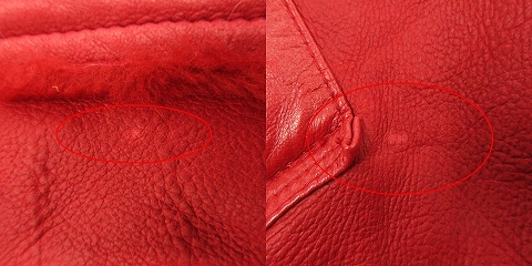 グッチ GUCCI ムートン ファー 毛皮 コート ダブルボタン 無地 赤  