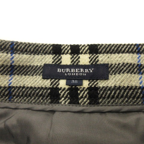 BURBERRY LONDON バーバリーロンドン チェック フレアスカート M バーバリーロンドン メガチェック柄 フレアスカート ベージュ