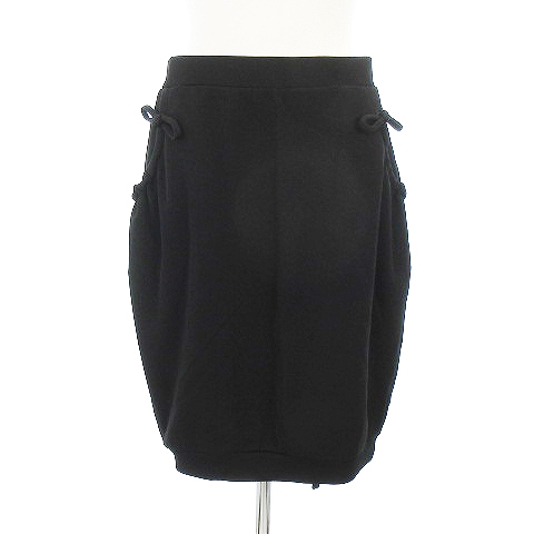 ワイスリー Y-3 タイトスカート ひざ丈 リボン ロゴ 黒 ブラック S  