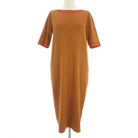 ドゥクラッセ Doclasse ワンピース ひざ丈 半袖 ライン ボートネック ブラウン系 L レディース 002 ベクトルパーク ドゥクラッセ Doclasse ワンピース ひざ丈 半袖 ライン ボートネック ブラウン系 L レディース 002 ベクトルパーク