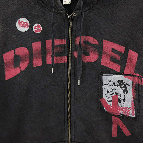 ディーゼル DIESEL ジップアップ パーカー ジャケット オーバーダイ 