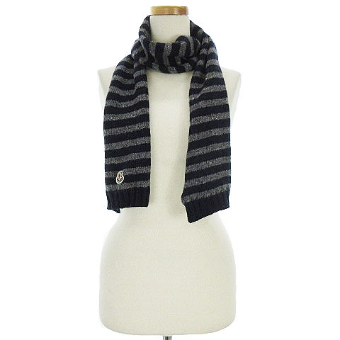 モンクレール MONCLER マフラー ニット ボーダー ロゴ ワッペン