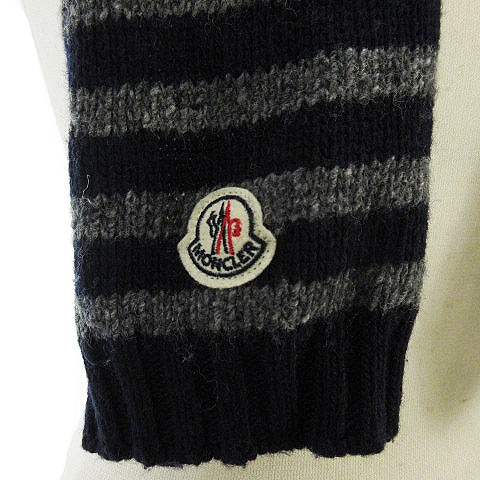 モンクレール MONCLER マフラー ニット ボーダー ロゴ ワッペン