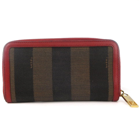 フェンディ FENDI ペカン 長財布 ラウンドファスナー PVCレザー 