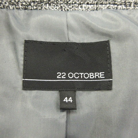 大人気☆ 【レディース 44】22OCTOBRE ノーカラージャケット 大きい 
