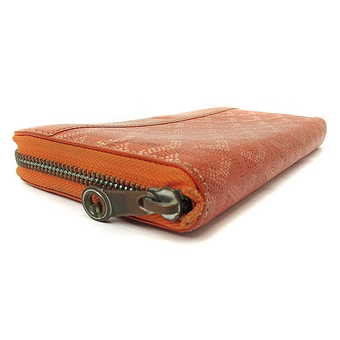 GOYARD レザー 長財布 ラウンドファスナー マティニョンGM オレンジ