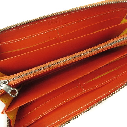 GOYARD レザー 長財布 ラウンドファスナー マティニョンGM オレンジ