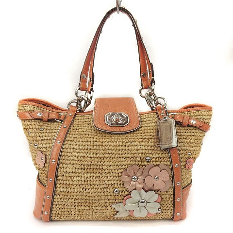 コーチ COACH フローラル エンベリッシュド ストロー ナタリー トート 