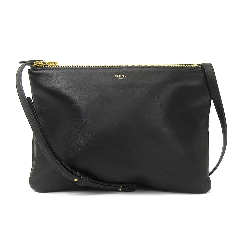 セリーヌ CELINE トリオバッグ ラージ ショルダー 3連バッグ レザー 黒 