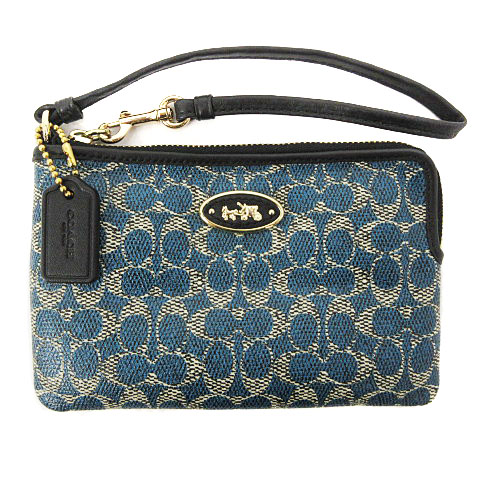 コーチ COACH 美品 リストレット シグネチャー ポーチ スモール ミニ 