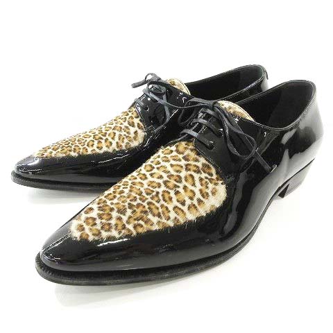 未使用品 セリーヌ CELINE ハラコ ドレス シューズ パテント 