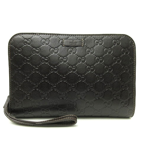 グッチ GUCCI 美品 グッチシマ クラッチ セカンドバッグ レザー ジップ 