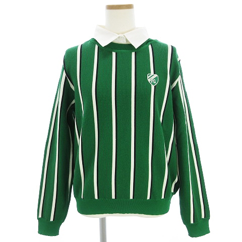 PEARLY GATES ストライプ ニットベスト ゴルフパーリーゲイツ 緑