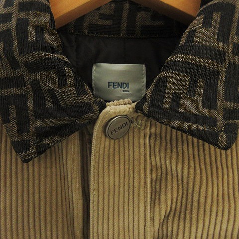 フェンディ FENDI コーデュロイジャケット ズッカ柄 FF 切替 コットン 
