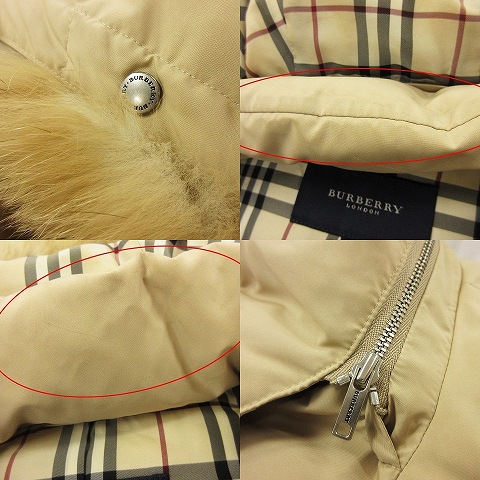 【バーバリーロンドン】ダウンベスト フード付き　ベージュ バーバリー ロンドン BURBERRY LONDON ダウンベスト フード付き