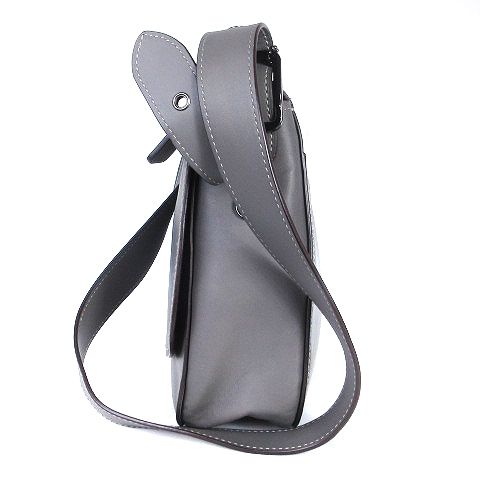 COACH コーチ レザー ショルダーバッグ メッセンジャーバッグ グレー 