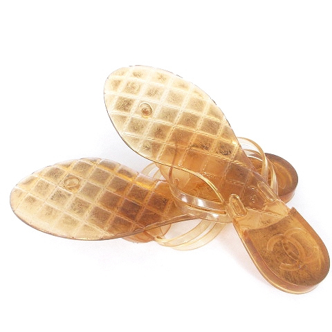 CHANEL　シャネル　カメリア　ラバー　サンダル　フラワー　ブラック　ホワイト　レディース　サイズ35　 中古 美品メンテナンス保証付ＣＨＡＮＥＬ&frasl;シャネル