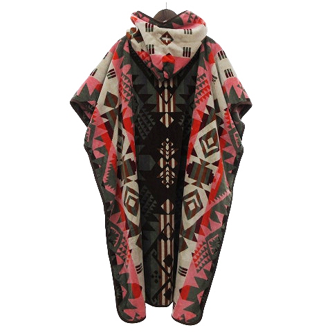 アウトドア ポーラー ペンドルトン JACQUARD PONCHO フード ピンク グレー