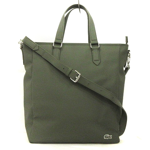 ラコステ LACOSTE 美品 トートバッグ ショルダー ワンポイント ロゴ 