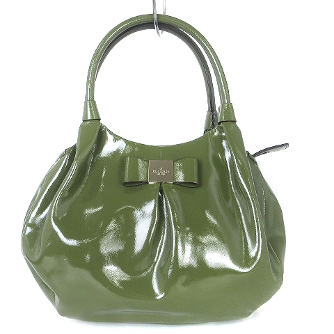ケイトスペード KATE SPADE 美品 トートバッグ リボン エナメル ロゴ 