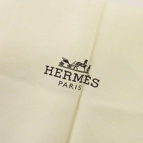 エルメス ひし形 スカーフ ロザンジュ シルク 白 オフホワイト 無地