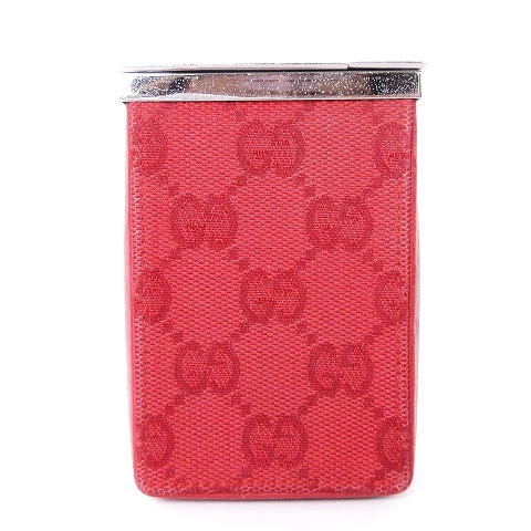 グッチ GUCCI GGキャンバス シガレットケース 小物入れ 喫煙グッズ 赤 
