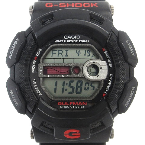 【稼働】Gショック デジタル アウトドアウォッチ 時計 黒 ブラック ガルフマン カシオジーショック CASIO G-SHOCK ガルフマン GULFMAN 腕時計