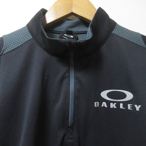オークリー　ゴルフ　ウェア　L　ブラック　ハーフジップ オークリー（OAKLEY）（メンズ）ゴルフウェア アウター 軽量