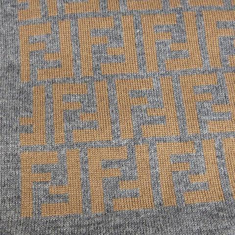 フェンディ FENDI マフラー リバーシブル ウール ズッカ柄 総柄