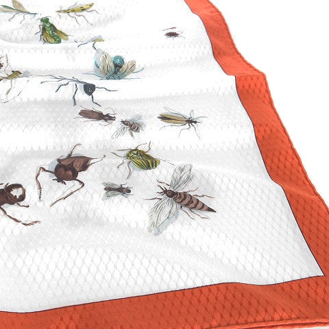 エルメス HERMES カレ 90 スカーフ 大判 総柄 昆虫柄 クワガタ 