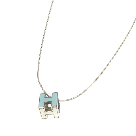 エルメス HERMES カージュドアッシュ Hキューブ ネックレス ペンダント 