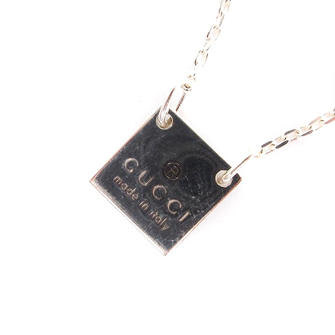グッチ GUCCI ネックレス ペンダント スクエアロゴ プレート 223514 