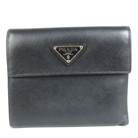 プラダ PRADA 財布 三つ折り コンパクト サフィアーノレザー ロゴ 三角  